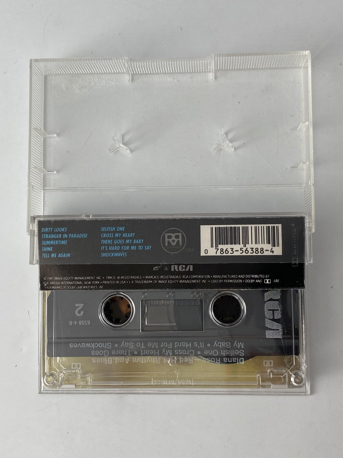 Diana Ross Red Hot Rhythm + Blues Cassette 1987 RCA Pop Soul R&B