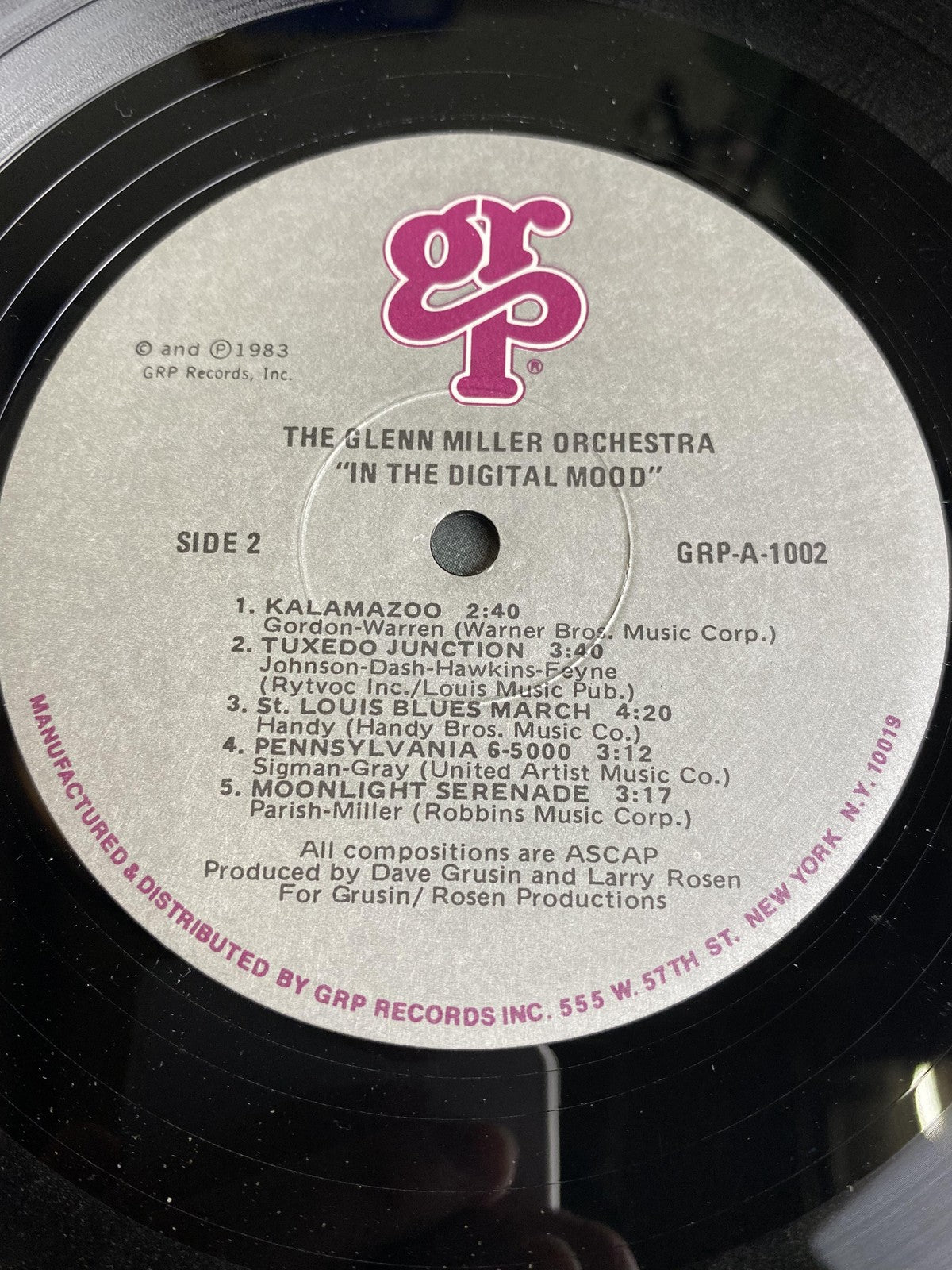 Vintage Glenn Miller Orchestra In The Digital Mood Vinyl LP 1983 GRP Big Band