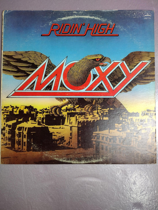 Vintage Moxy Vinyl Record Ridin' High 1977 Mercury SRM-1-1161 Hard Rock LP