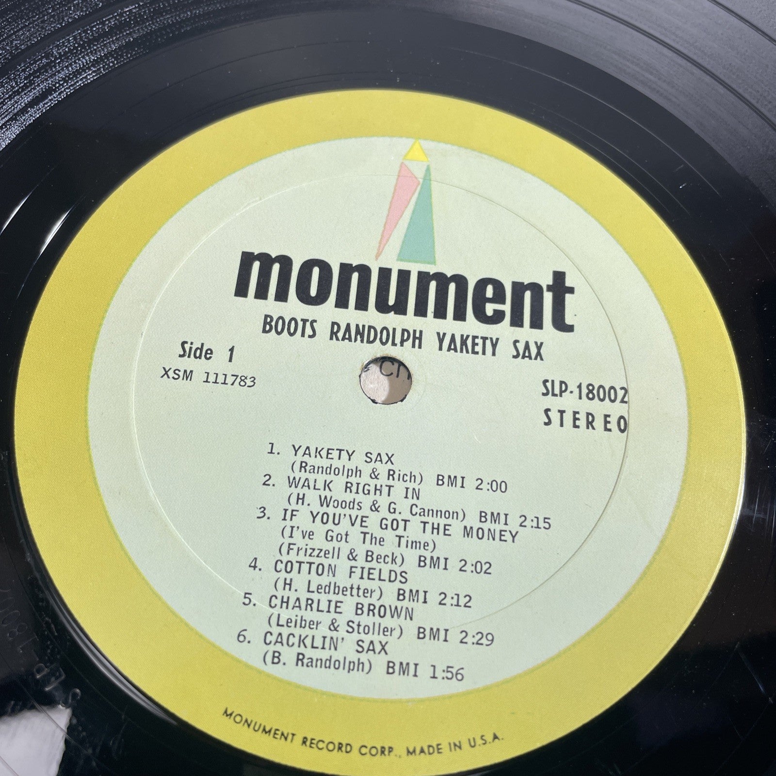Boots Randolph's Yakety Sax! Vinyl LP Stereo JAZZ Monument Fast SHIPPING