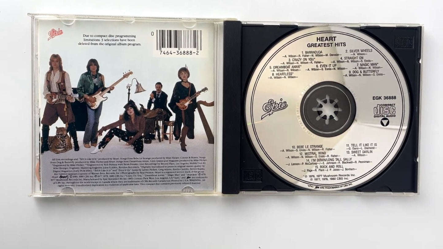 Heart - Greatest Hits CD 1988 The Nice Price Plus Rock Epic