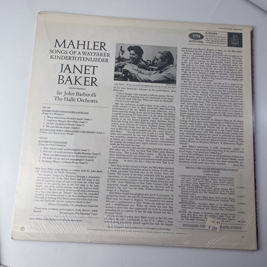 Sealed Mahler Kindertotenlieder Song Of A Wayfarer Janet Baker Angel S-36465