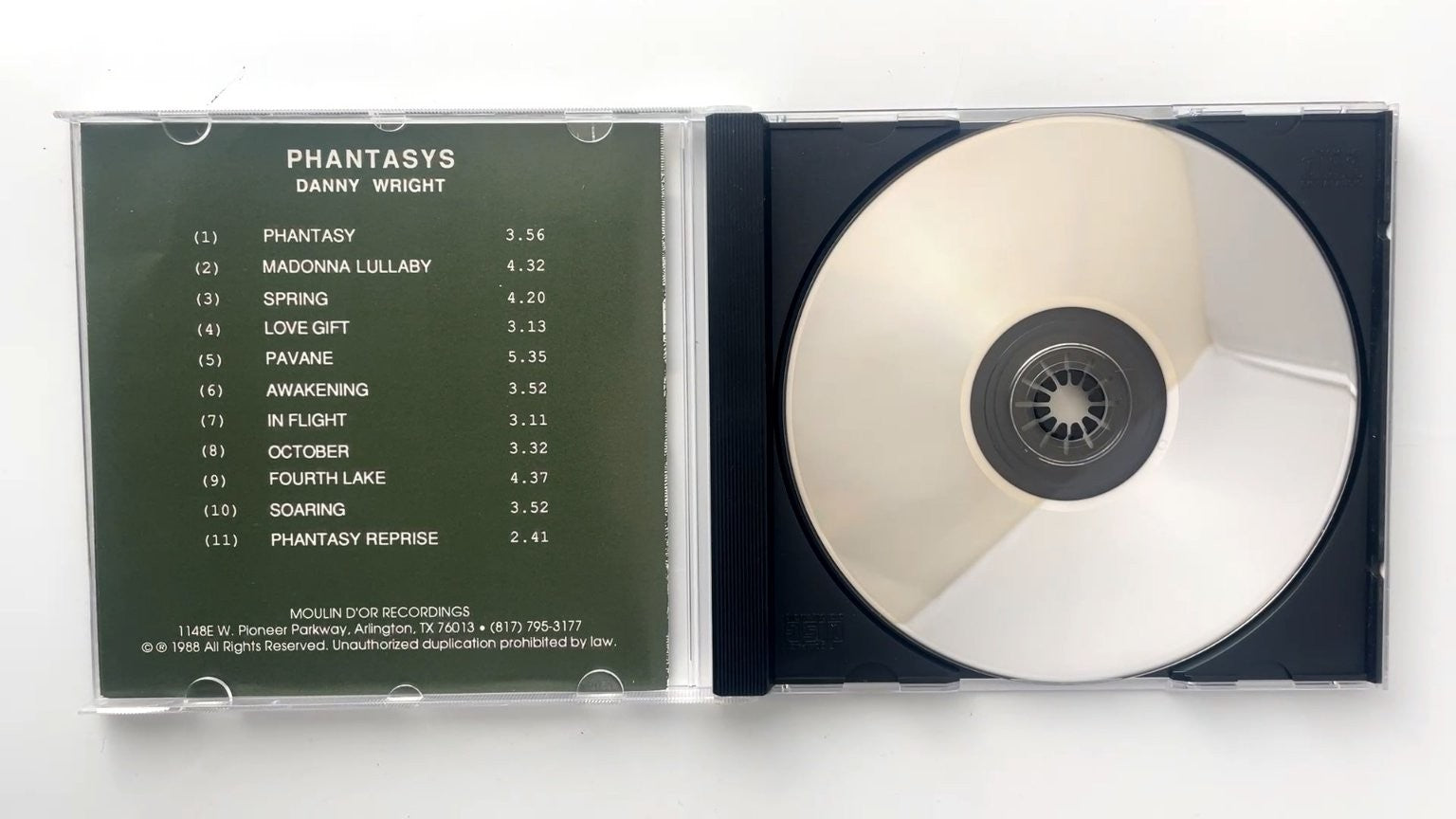 Danny Wright - Phantasys CD 1988 Instrumental New Age Moulin D'Or