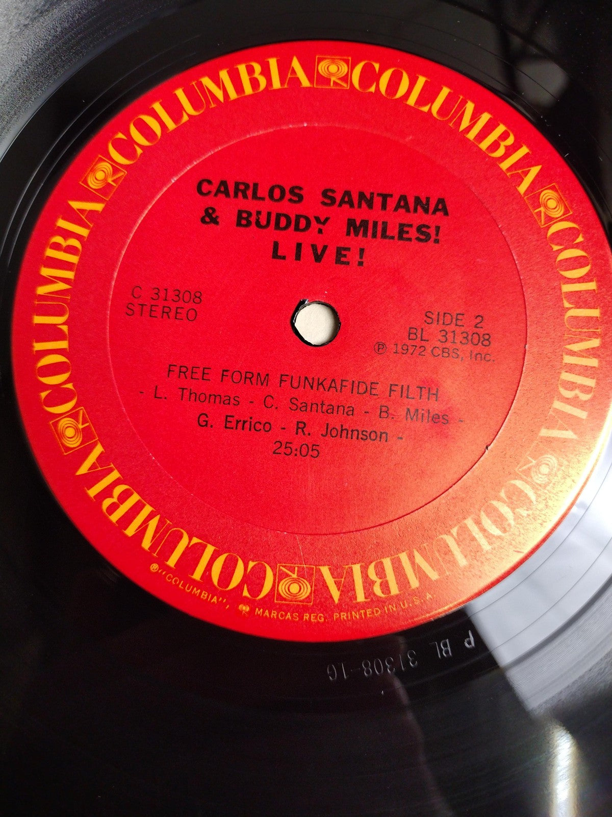 Vintage Carlos Santana Buddy Miles Live Vinyl LP 1972 Columbia Rock C 31308