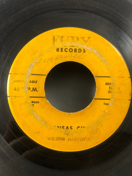 Wilbert Harrison Listen, My Darling / Kansas City - Fury 1023 Old 50s Record G