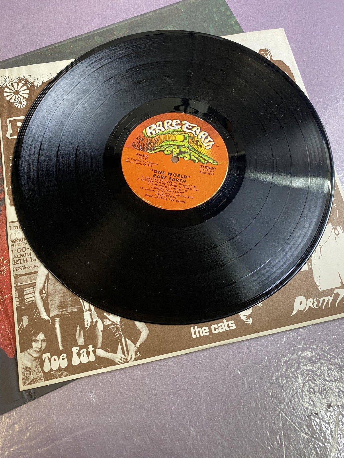 Vintage Rare Earth One World 12" Vinyl LP 1971 Ear RS-520 Psych Rock Album