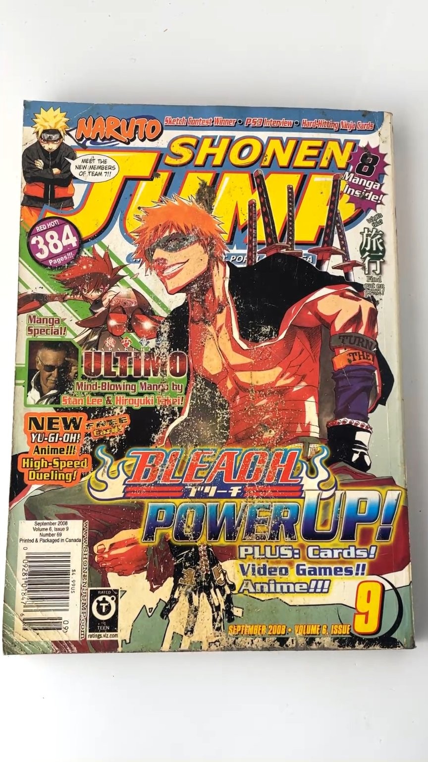 Shonen Jump September 2008 Volume 6 Issue 9 Bleach Naruto Manga WITH CARD