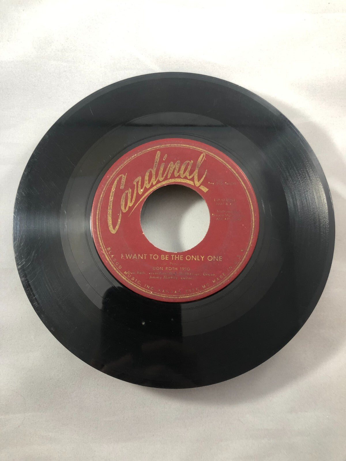 John Roth Trio - Because They All Love You - Cardinal (45 RPM 7”) (RC12) 