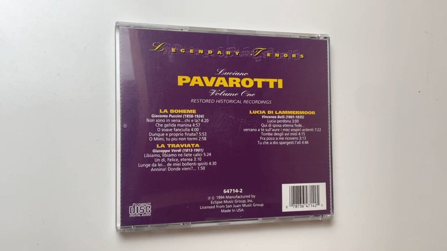 Luciano Pavarotti - Volume One CD 1994 Digitally Remastered Classical Eclipse