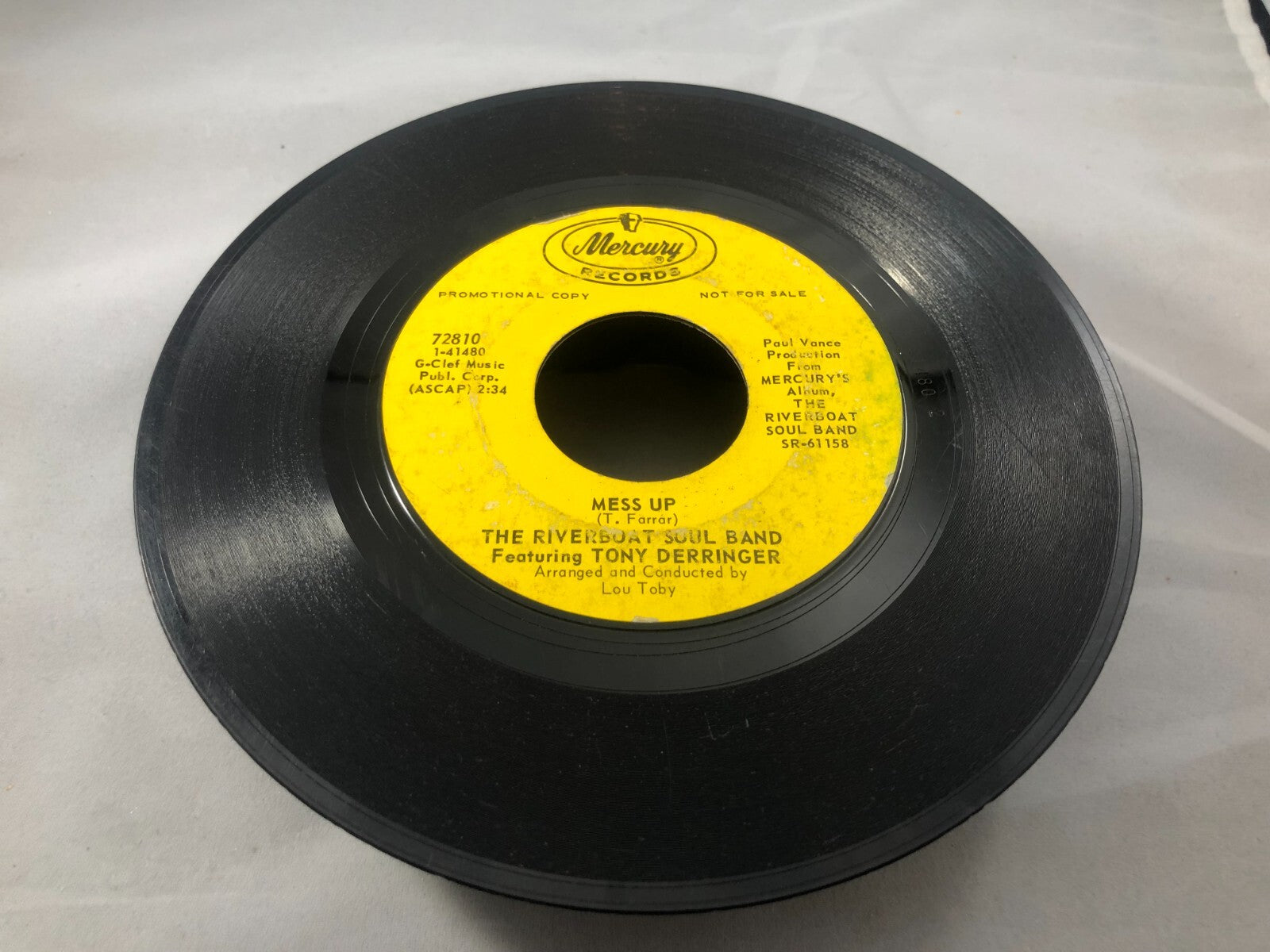 THE RIVERBOAT SOUL BAND MESS UP 45 RECORD CATCH A FALLING TONY DERRINGER PROMO