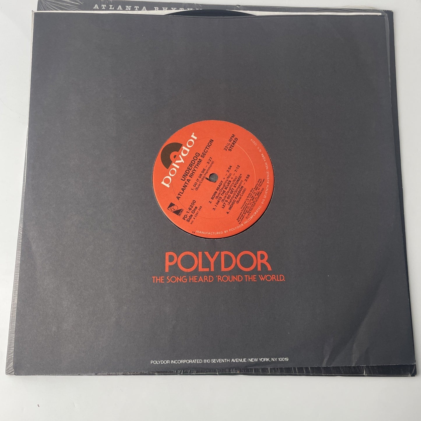 Atlanta Rhythm Section ARS Underdog Vinyl LP Polydor 1-6200 1979 Peaches Sticker