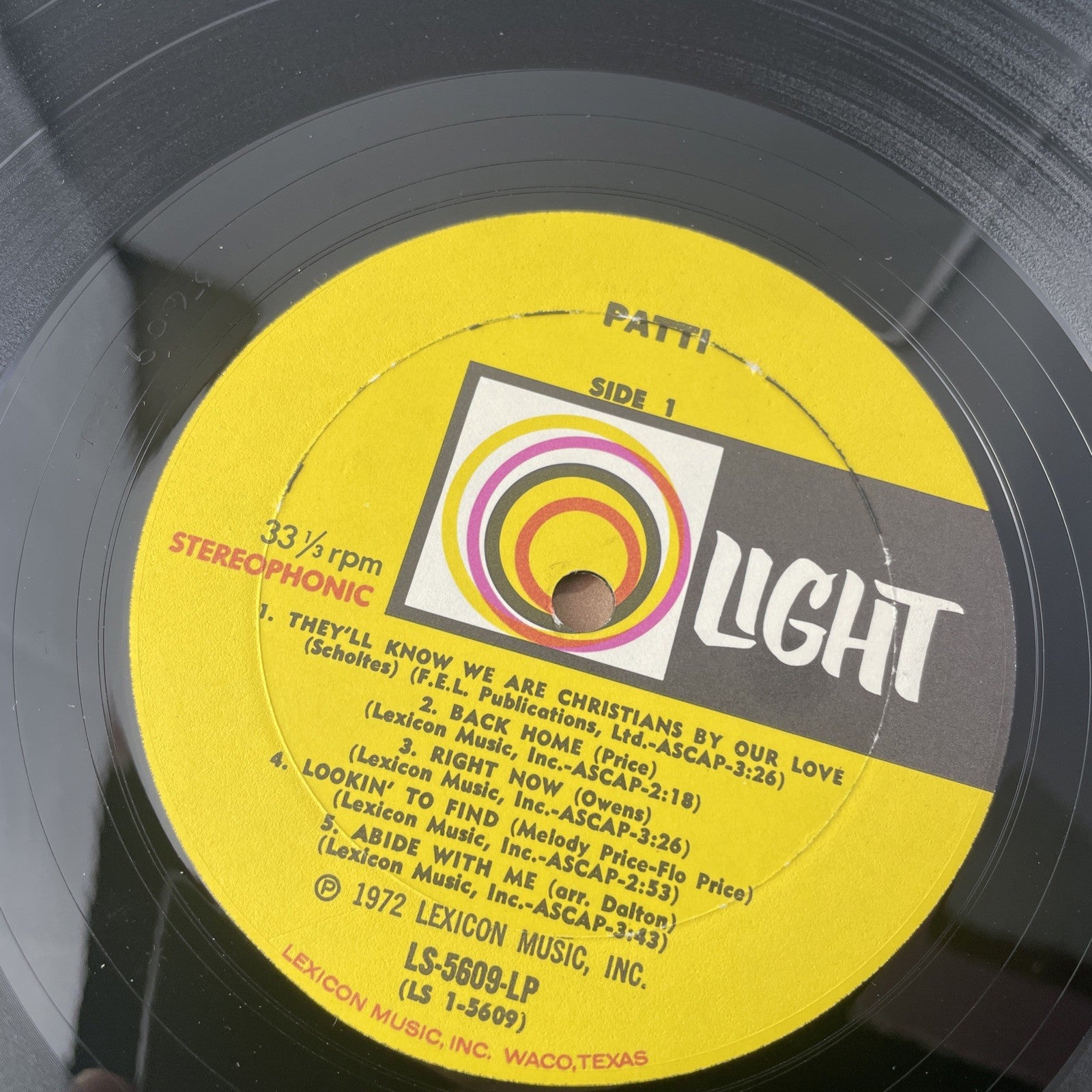 PATTI ROBERTS "Patti" LP RARE 1972 LIGHT RECORDS CHRISTIAN XIAN FOLK 