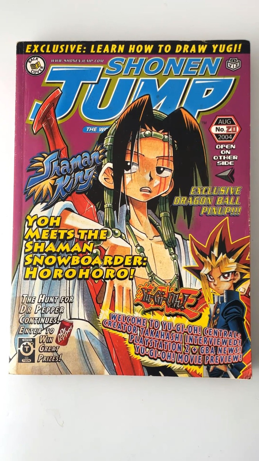 Shonen Jump Aug 2004 Vol 2 Issue 8 Yu-Gi-Oh! Dragon Ball Z Naruto NO CARD