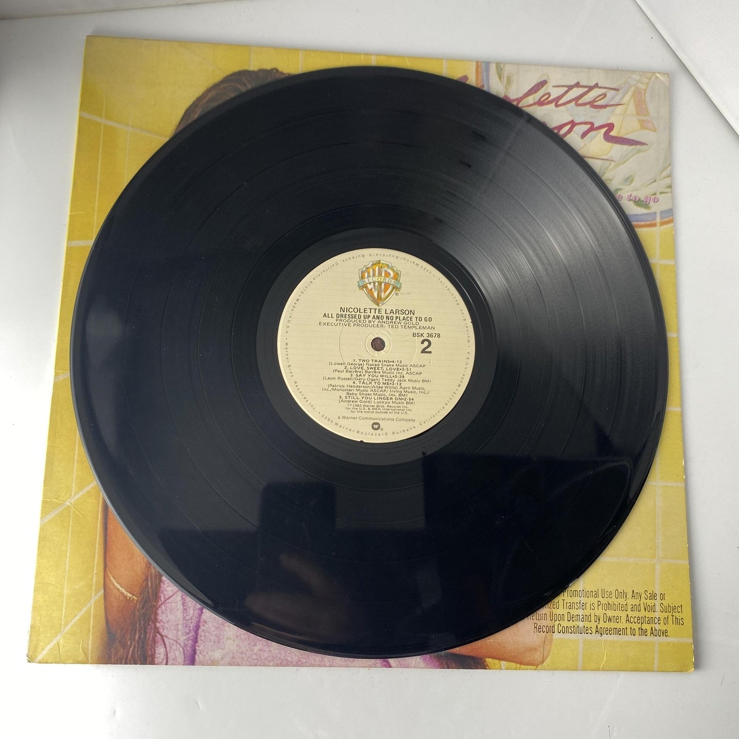 Vintage Nicolette Larson All Dressed Up 12" Black Vinyl LP 1982 Warner Pop Promo