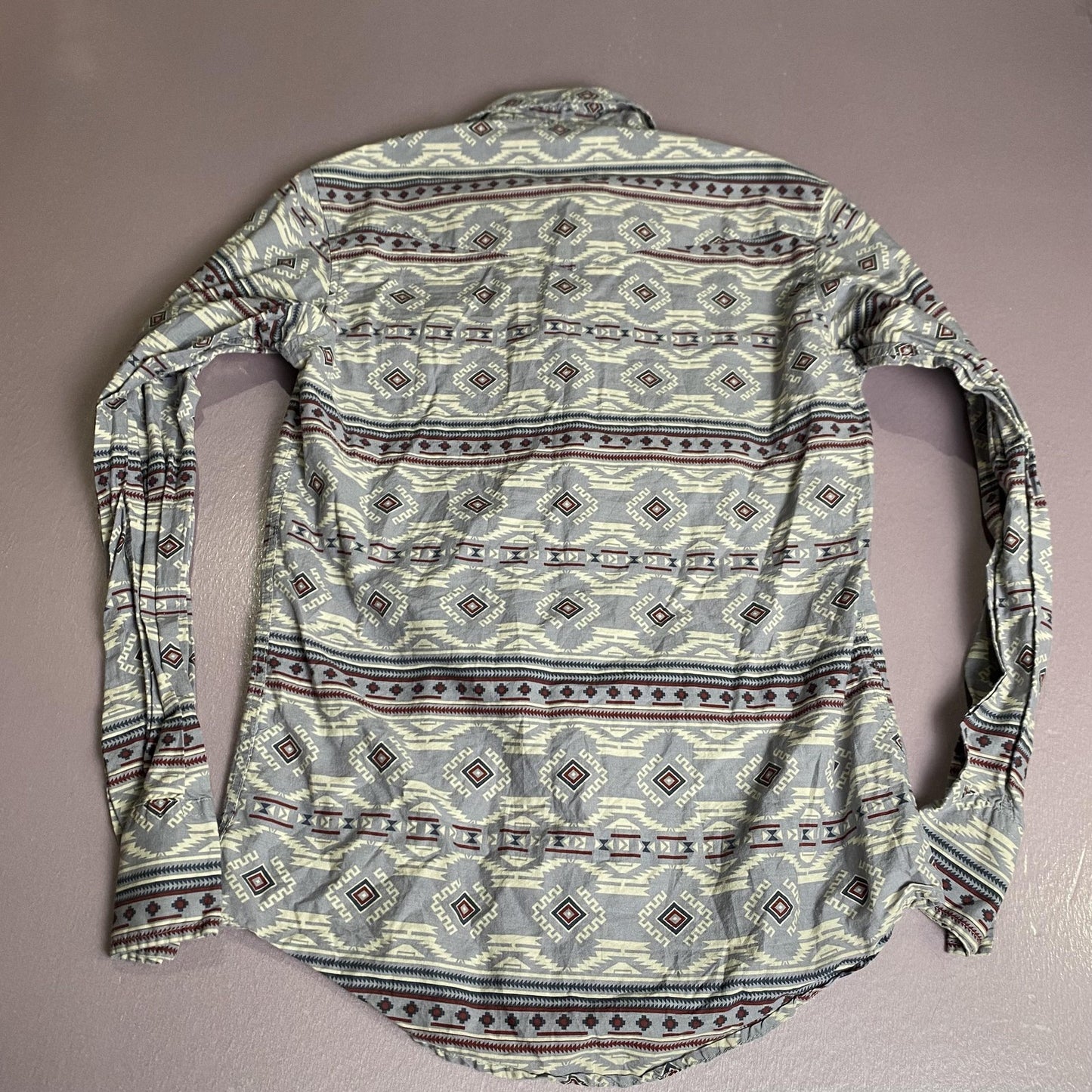 Roper Shirt Mens Small Western Pearl Snap Aztec Southwest Pattern Long Sleeve