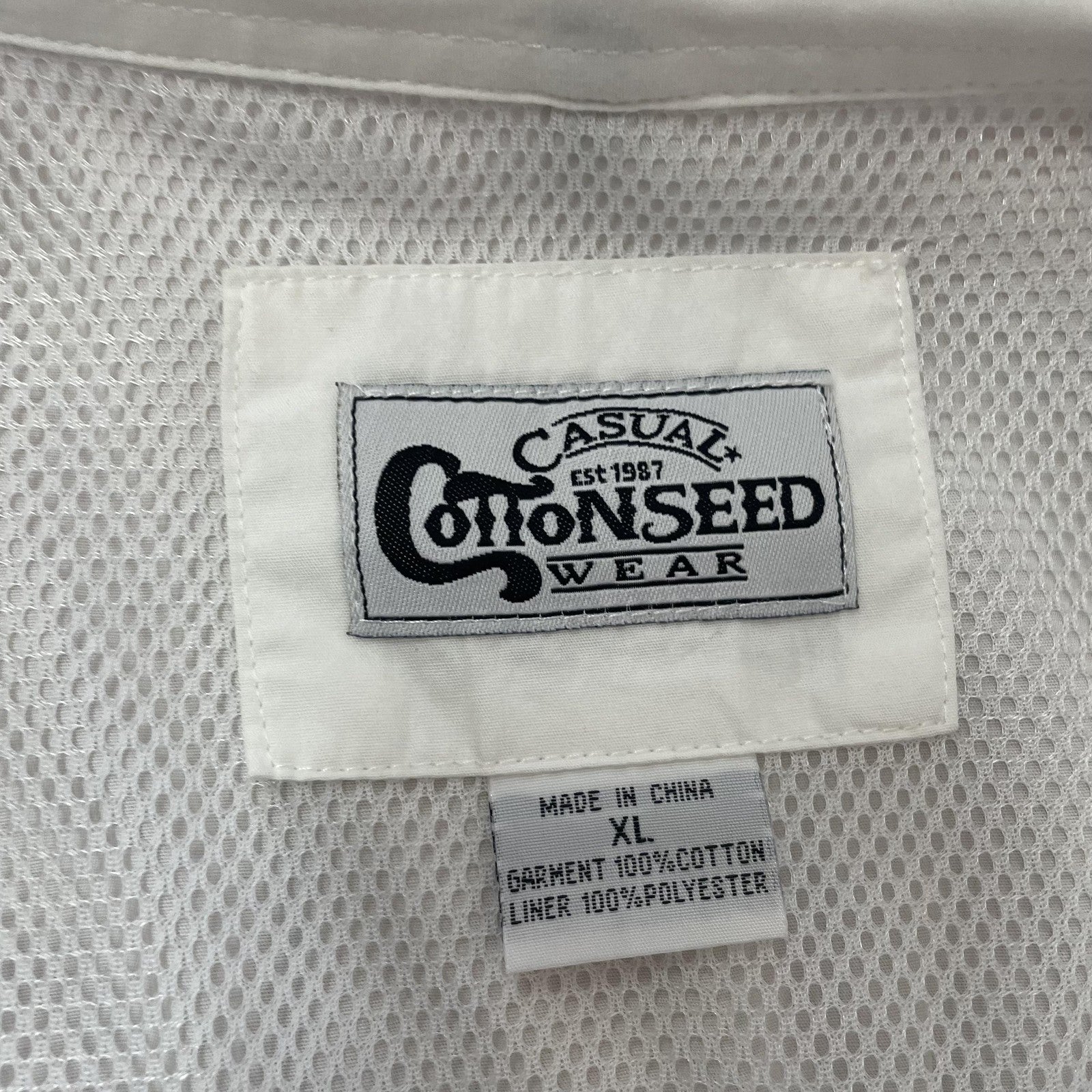 Cottonseed Shirt Mens XL Fishing Sailfish Embroidery Outdoor Vent Mesh Performan