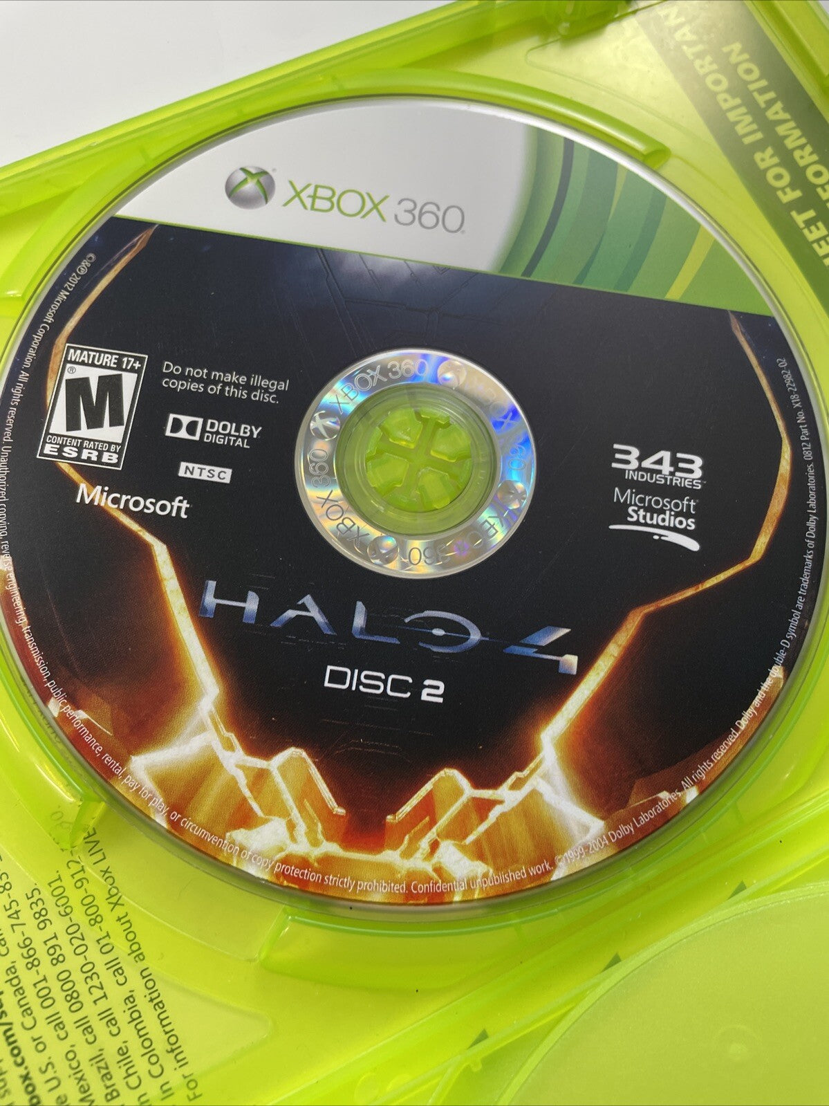 Halo 4 (Microsoft Xbox 360, 2012) Good Condition Disc