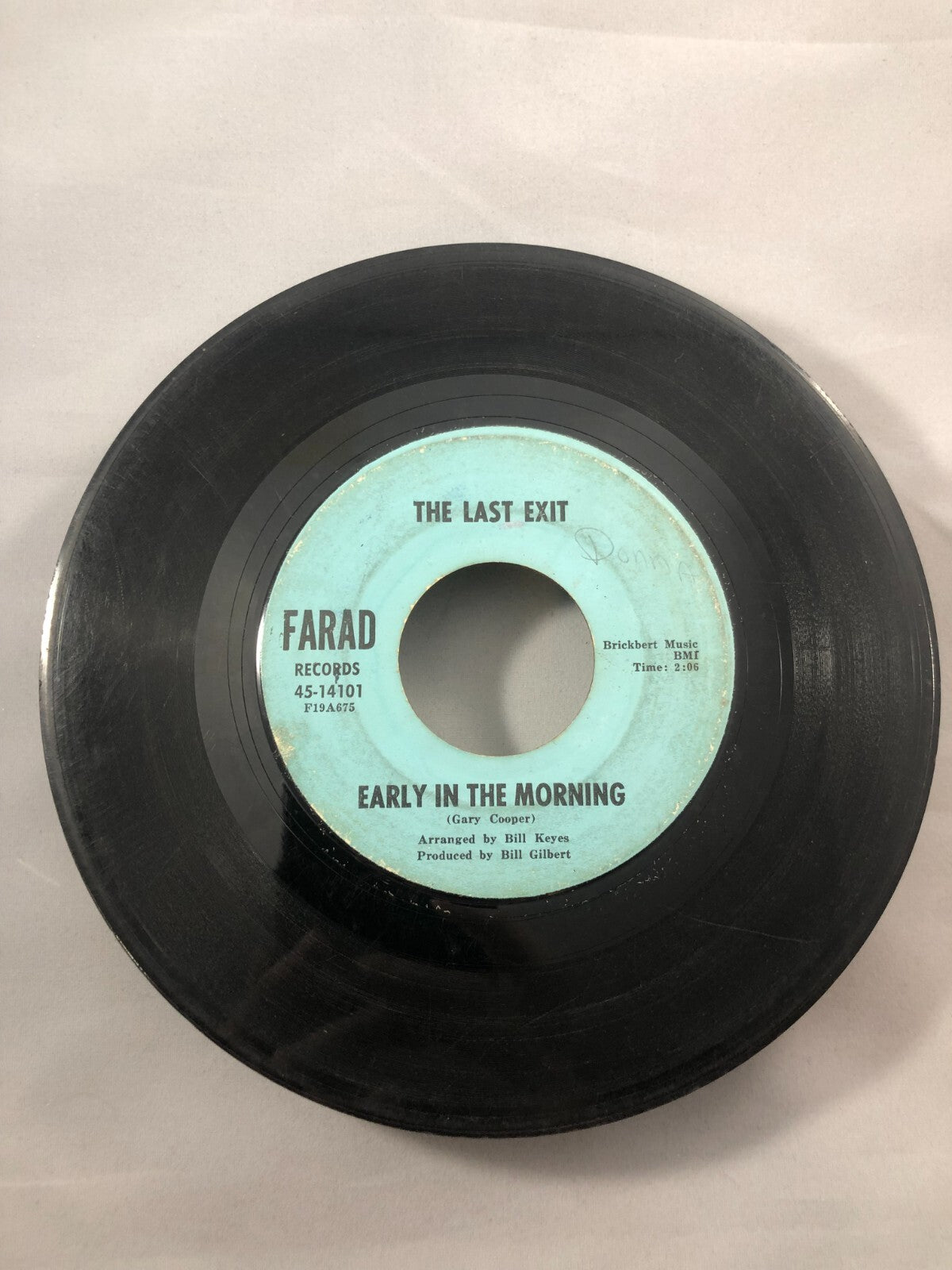 The Last Exit Early in the Morning European Traveler Farad Records 45 rpm garage
