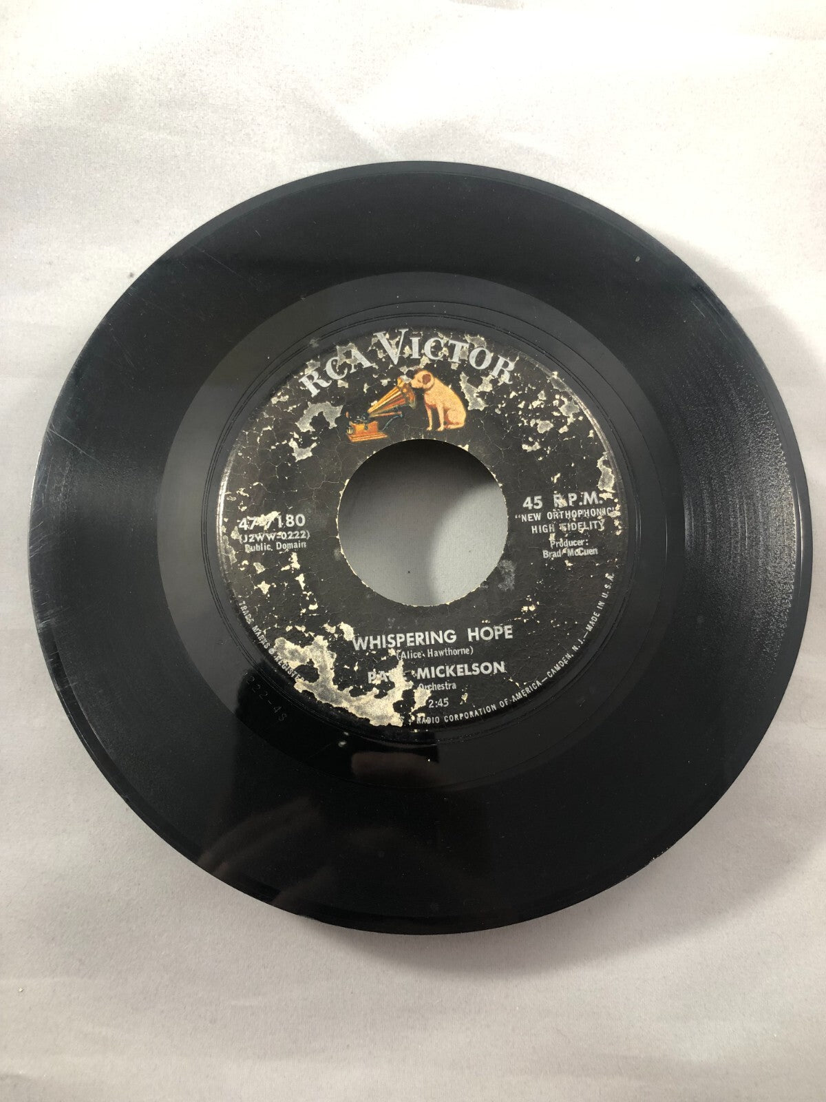 PAUL MICKELSON How Great Thou Art Christian 1957 45rpm 7" VINYL RCA EPA1-1517