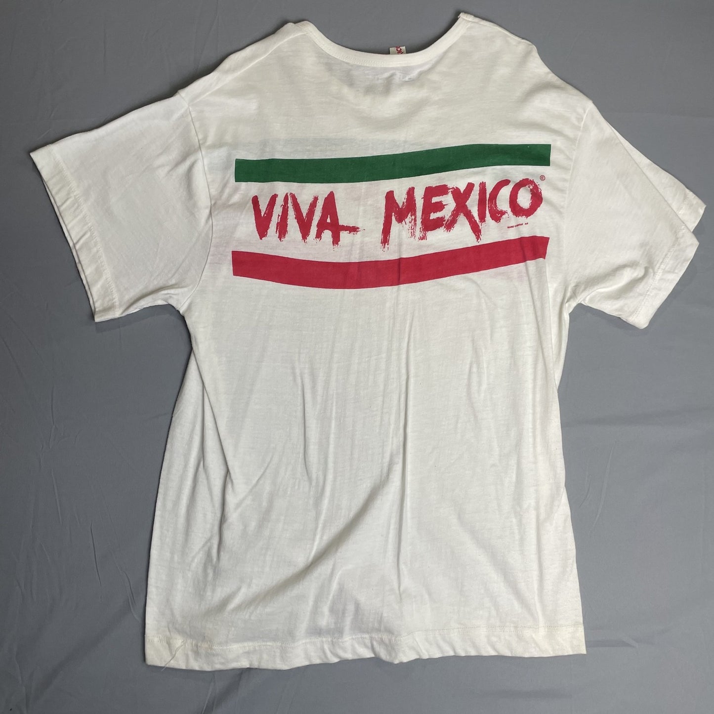 Vintage Viva Mexico Shirt Mens Large Mario Gasque Graphic Tee 90s Mexican Flag