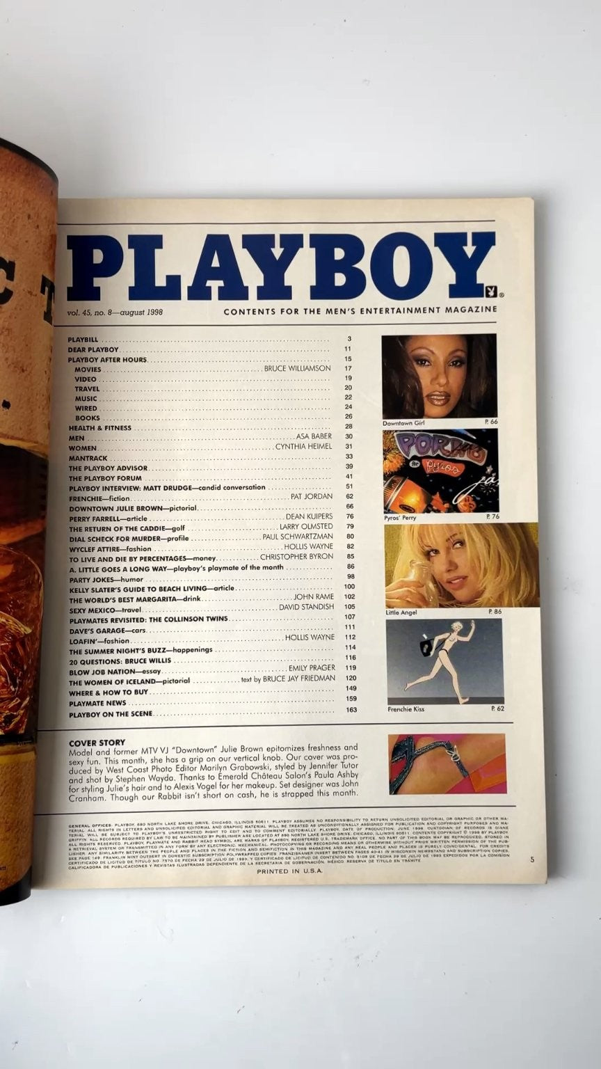 Playboy August 1998 Matt Drudge Interview Downtown Julie Brown Nude