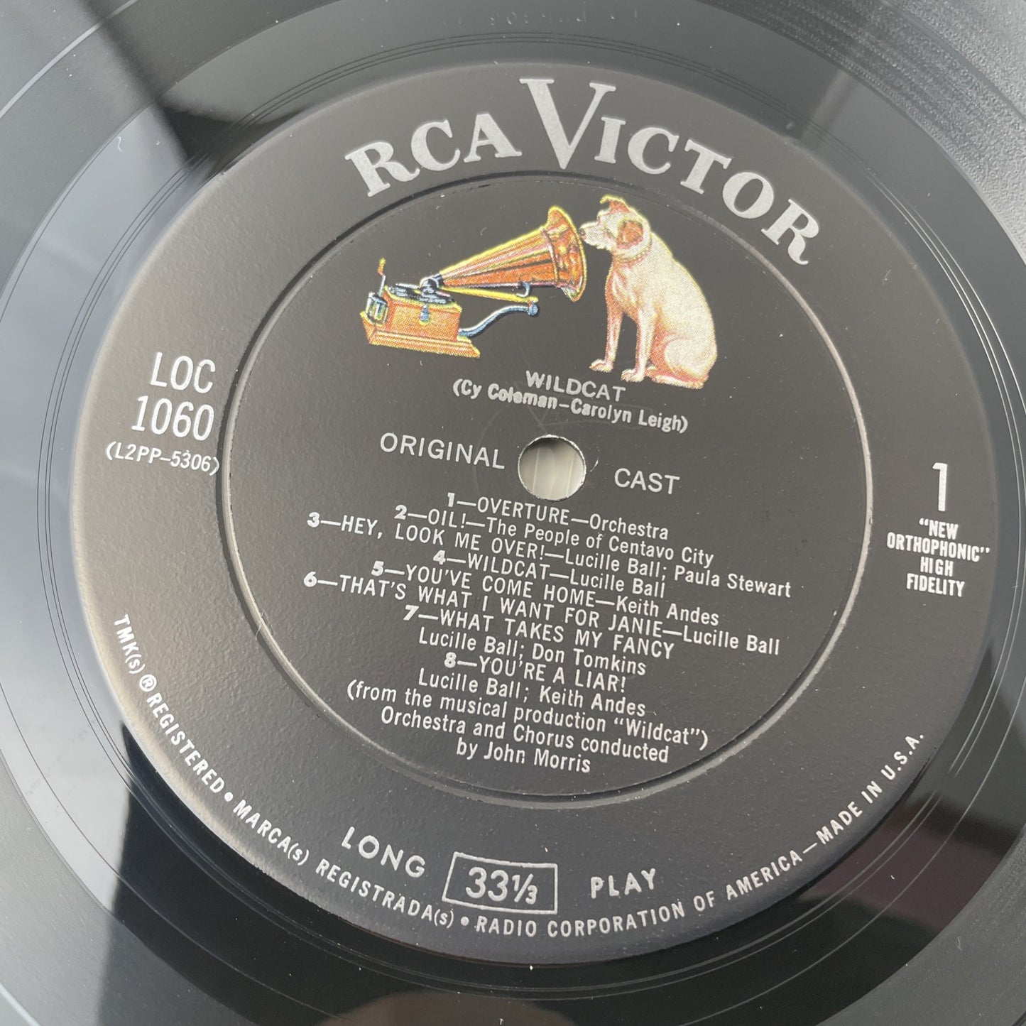 Wildcat Original Broadway Musical Cast Lucille Ball 1961 Vinyl Record LSO-1060