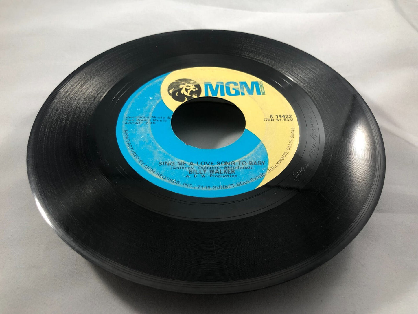 Billy Walker - Sing Me a Love Song to Baby - MGM (45RPM 7”)