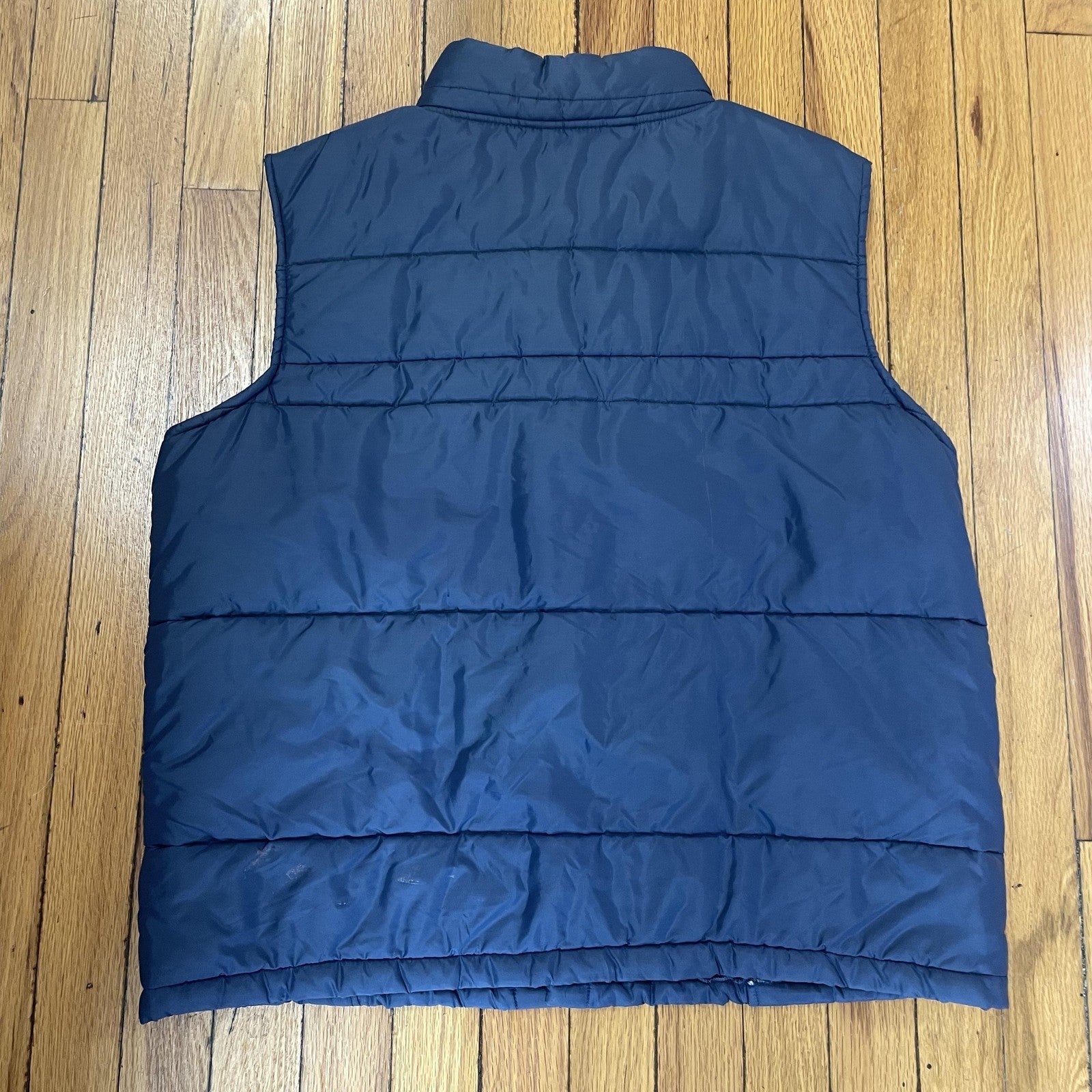 Vintage Swingster Vest Mens Large Blue Quilted Puffer Sleeveless Outdoor 80s USA