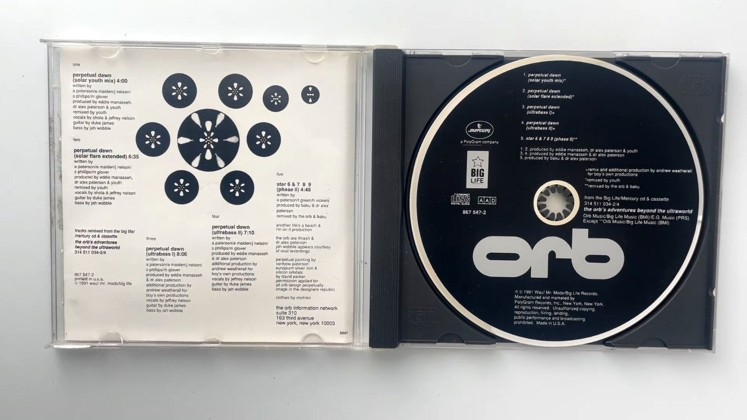The Orb - Perpetual Dawn CD 1991 Remix Ambient Big Life Mercury