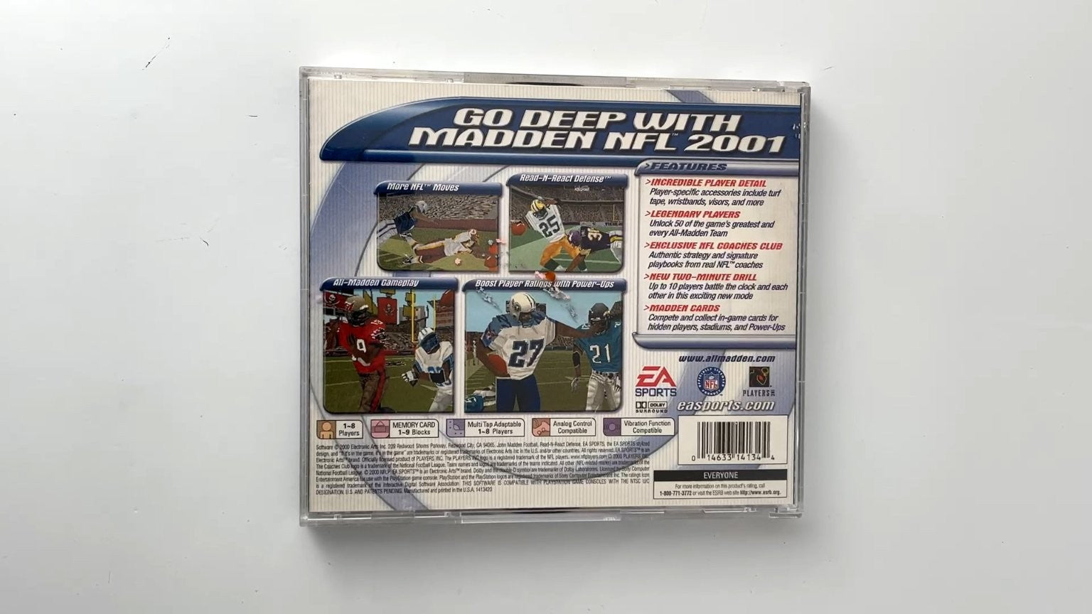 EA Sports Madden NFL 2001 PlayStation CD 2000 NTSC U/C Sports