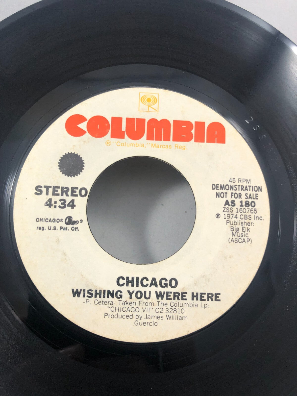 CHICAGO WISHING YOU WERE HERE LONG VERSION PROMO 45 7" VINYL RECORD *QUICK SHIP*