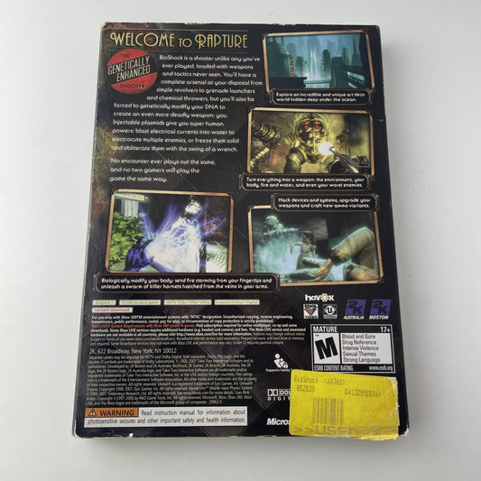 BioShock (Microsoft Xbox 360, 2007) W/Manual & Slipcover VG+