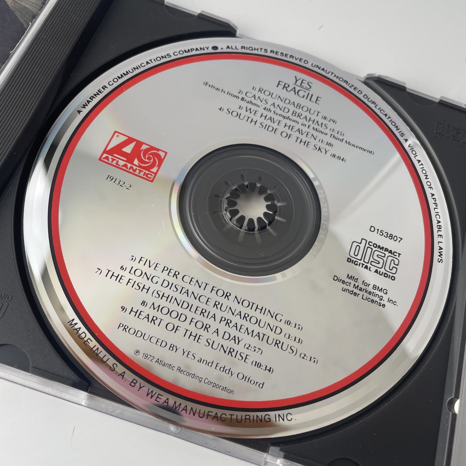 Yes - Fragile (CD, 1972) Sd19132-2 Very Good Condition