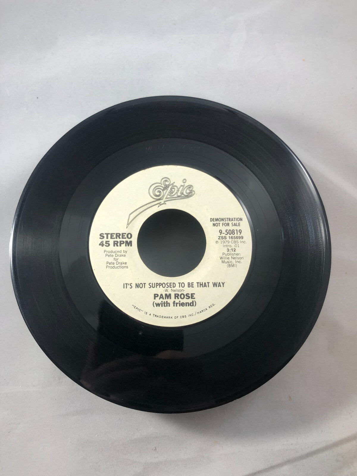 Promo!  Pam Rose ‎– It's Not Supposed To Be That Way / Same, 45 RPM VG+ (W4)