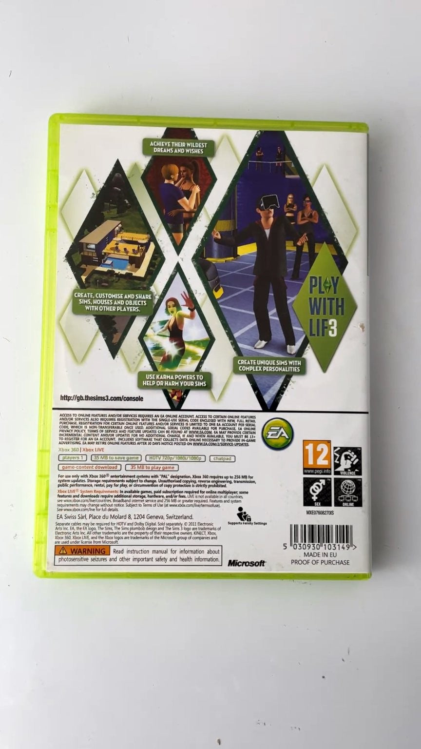 The Sims 3 Classics Xbox 360 Video Game Multiplayer Best Seller