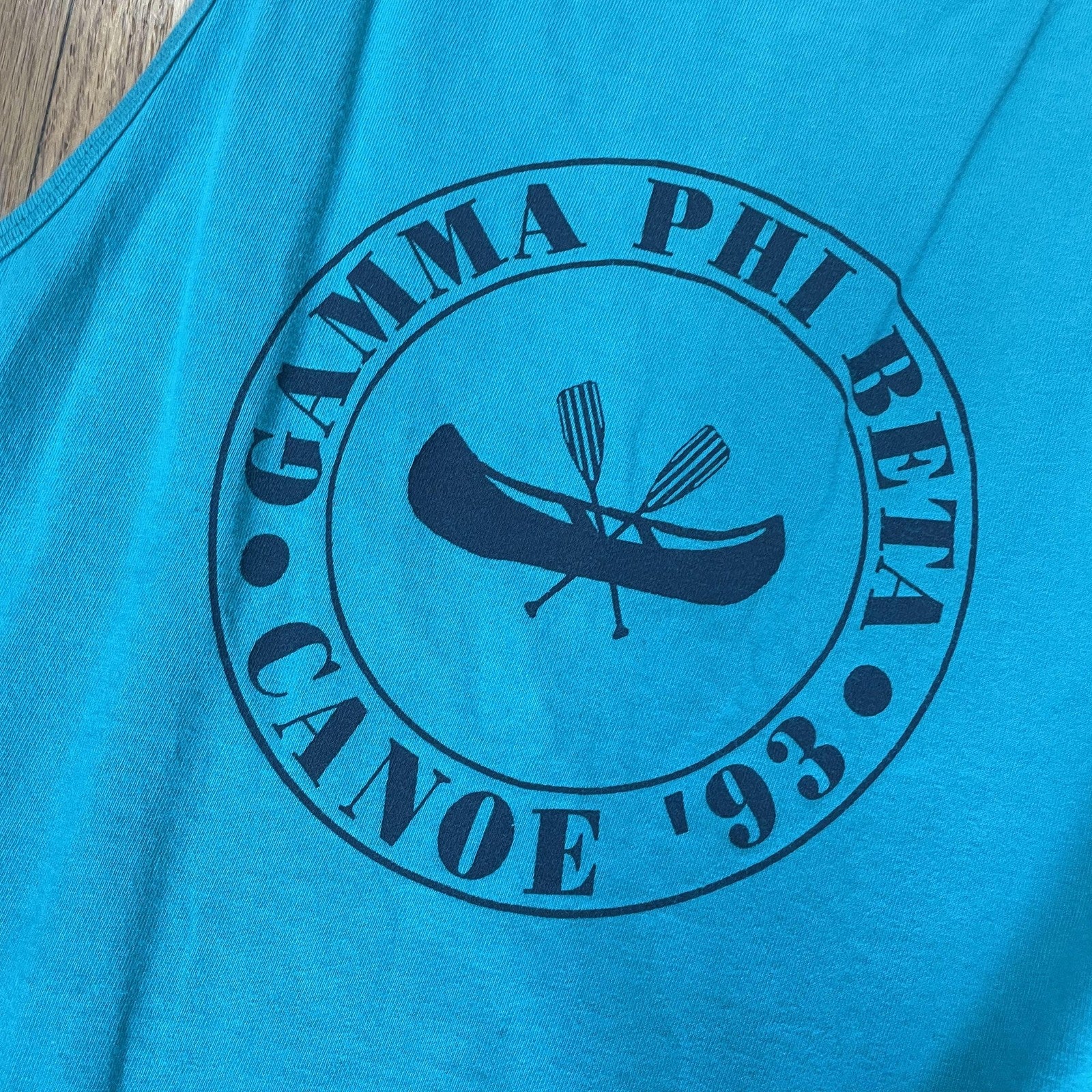 Vintage Gamma Phi Beta Shirt Womens XL Canoe 1993 Sorority Tank Top Made USA 90s