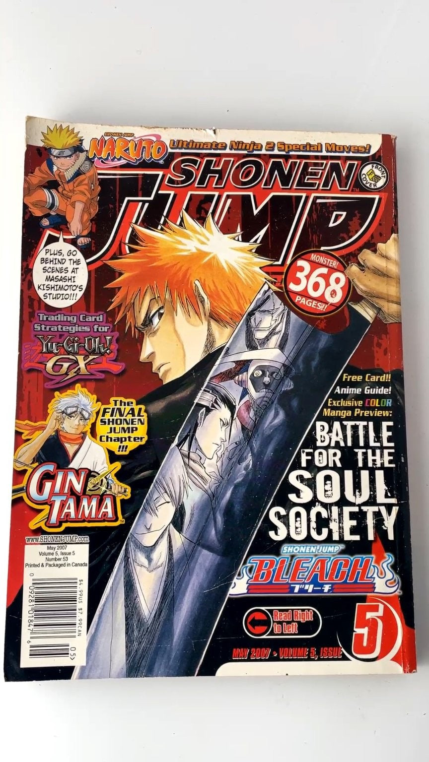 Shonen Jump May 2007 Volume 5 Issue 5 Bleach Gintama Naruto Yu-Gi-Oh WITH CARD