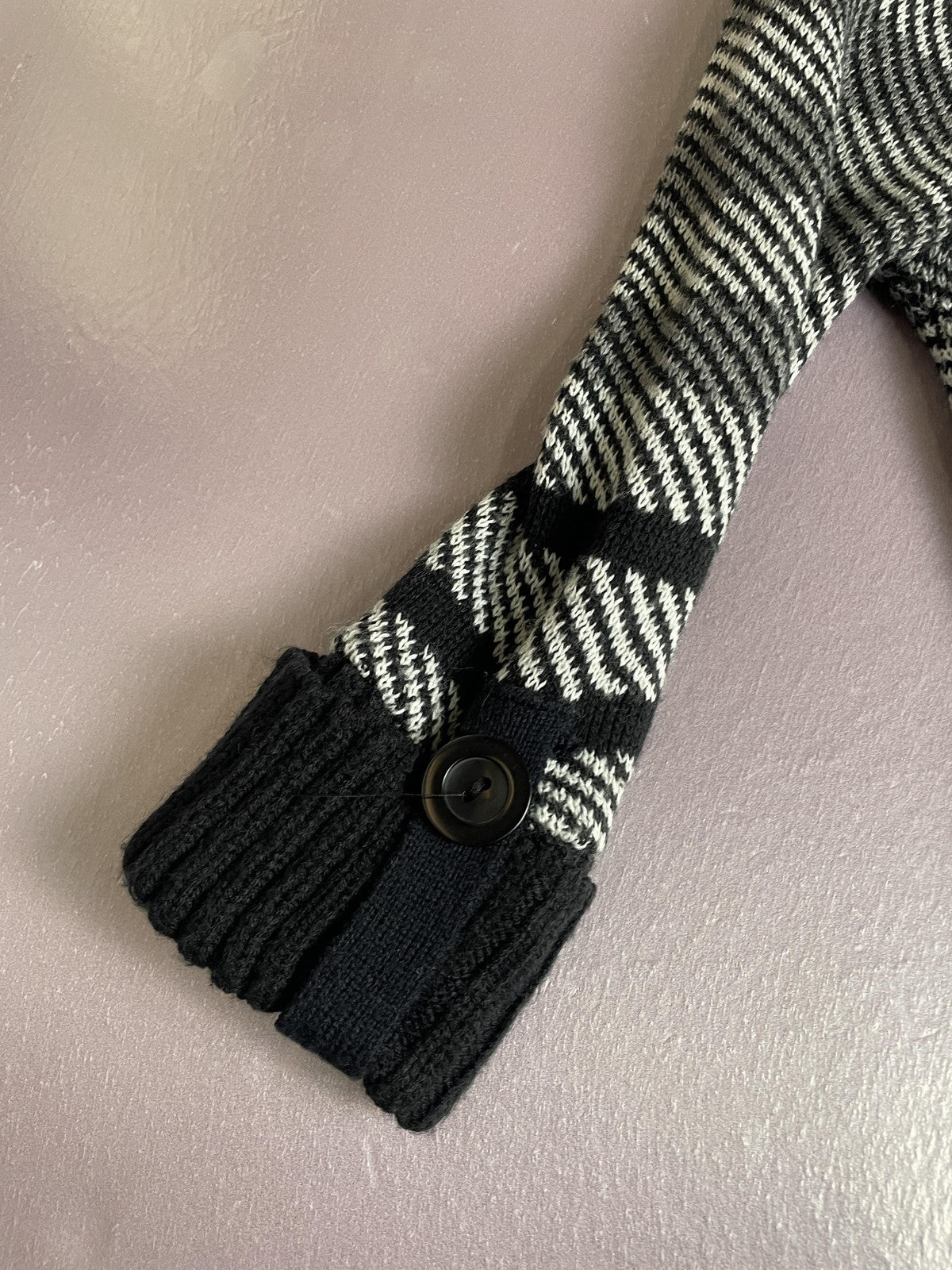 Say What Demanding Sweater Dress Womens Small Black White Cowl Neck Belted