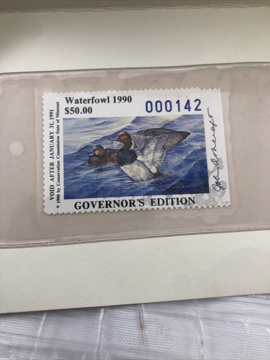 U.S. (MO12G) 1990 Missouri State Governor Edition Duck Stamp Rare First Year