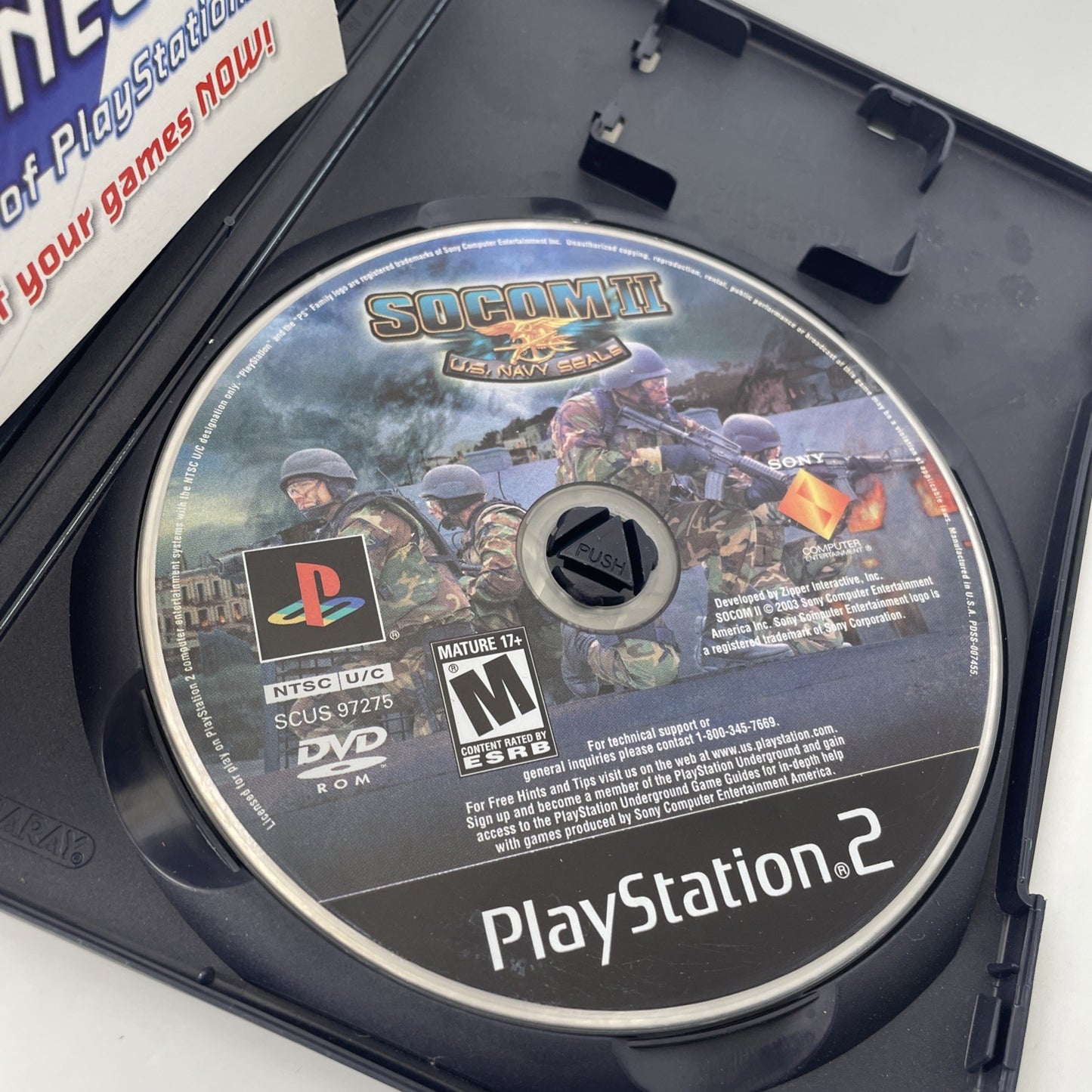 PS2 SOCOM: U.S. Navy SEALs (Sony PlayStation 2, 2002) TESTED & WORKING