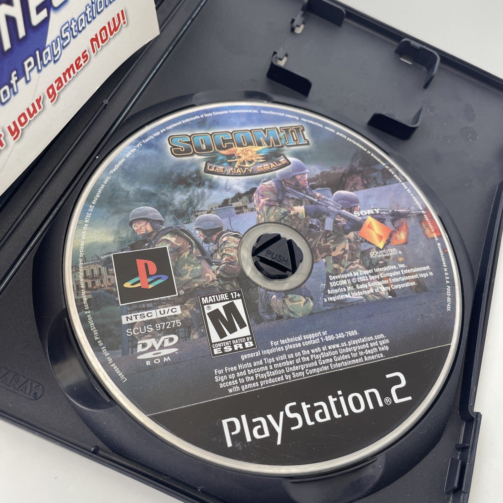 PS2 SOCOM: U.S. Navy SEALs (Sony PlayStation 2, 2002) TESTED & WORKING