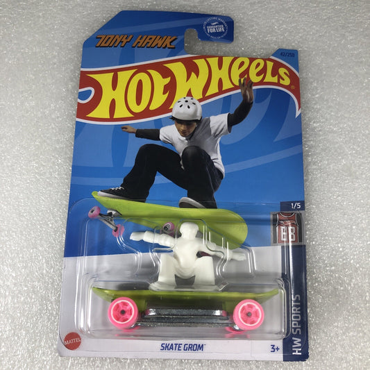 2023: Hot-Wheels Sports: Valentine Stuffer Green Tony Hawk Skate Grom