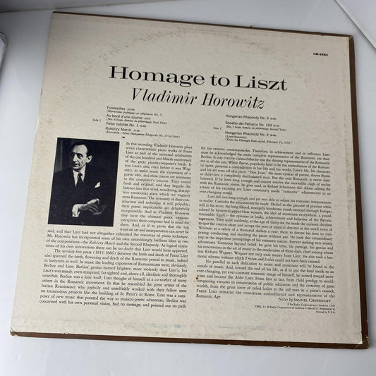 Vintage Vladimir Horowitz Homage To Liszt 12" Black Vinyl LP RCA Classical