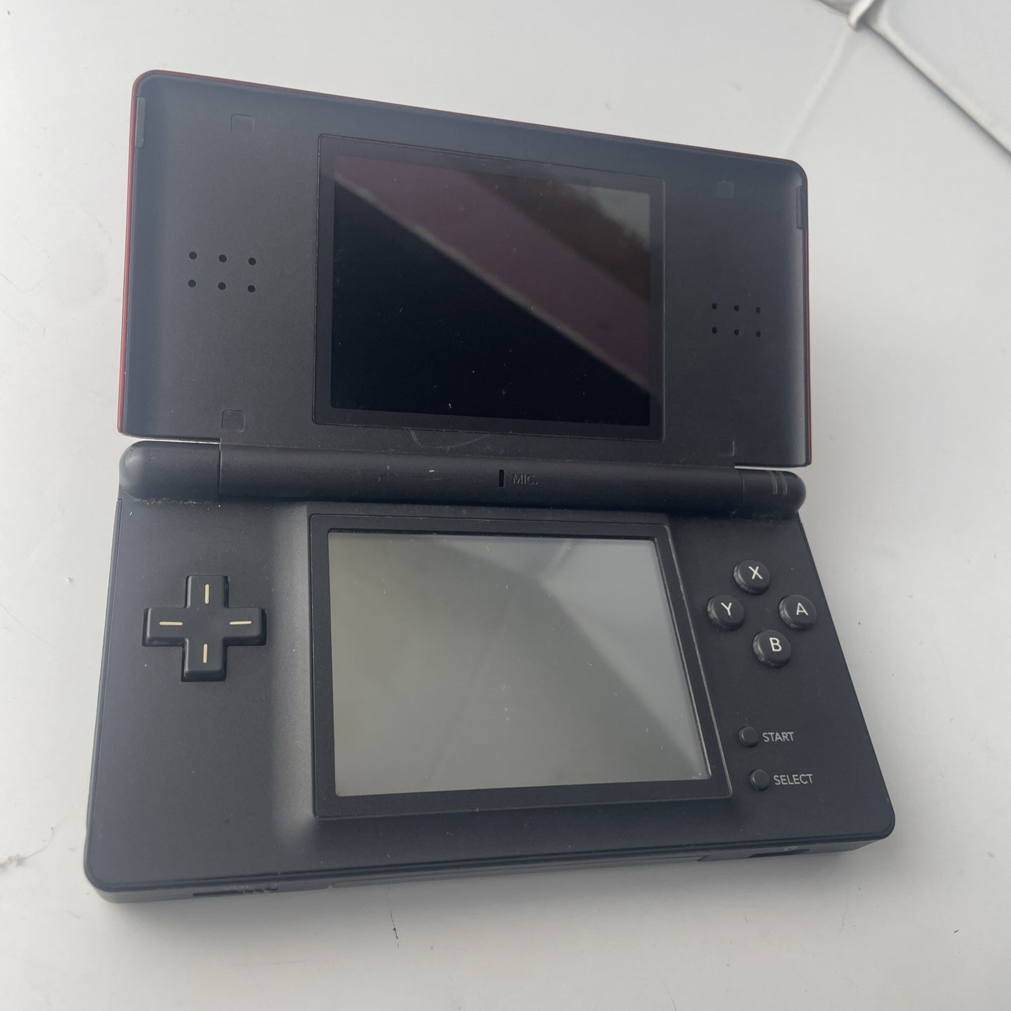 Nintendo DS Lite Crimson Handheld Console Red/Black With Charger No Stylus