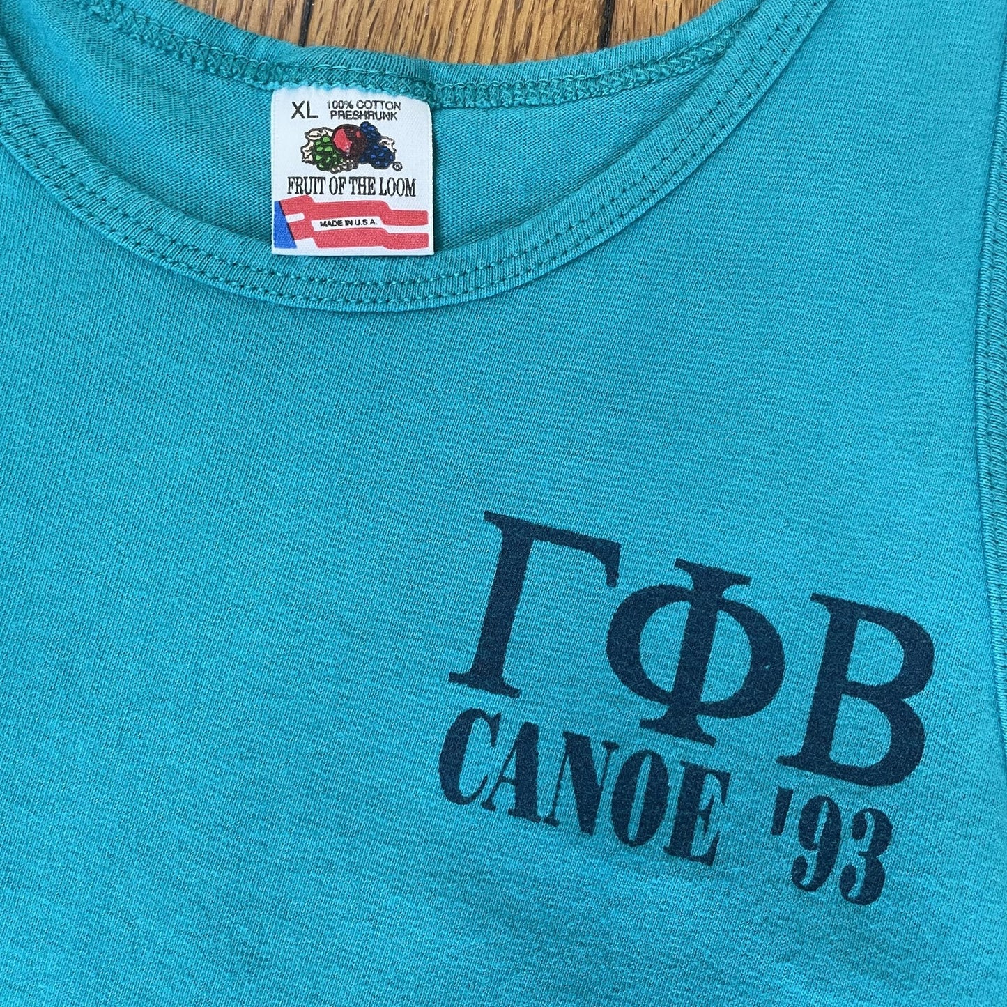 Vintage Gamma Phi Beta Shirt Womens XL Canoe 1993 Sorority Tank Top Made USA 90s