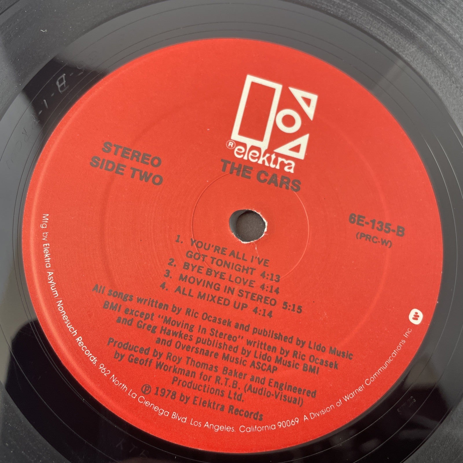 the cars 1978 s/t LP self titled orig new wave synth vinyl album elektra 6E-135!