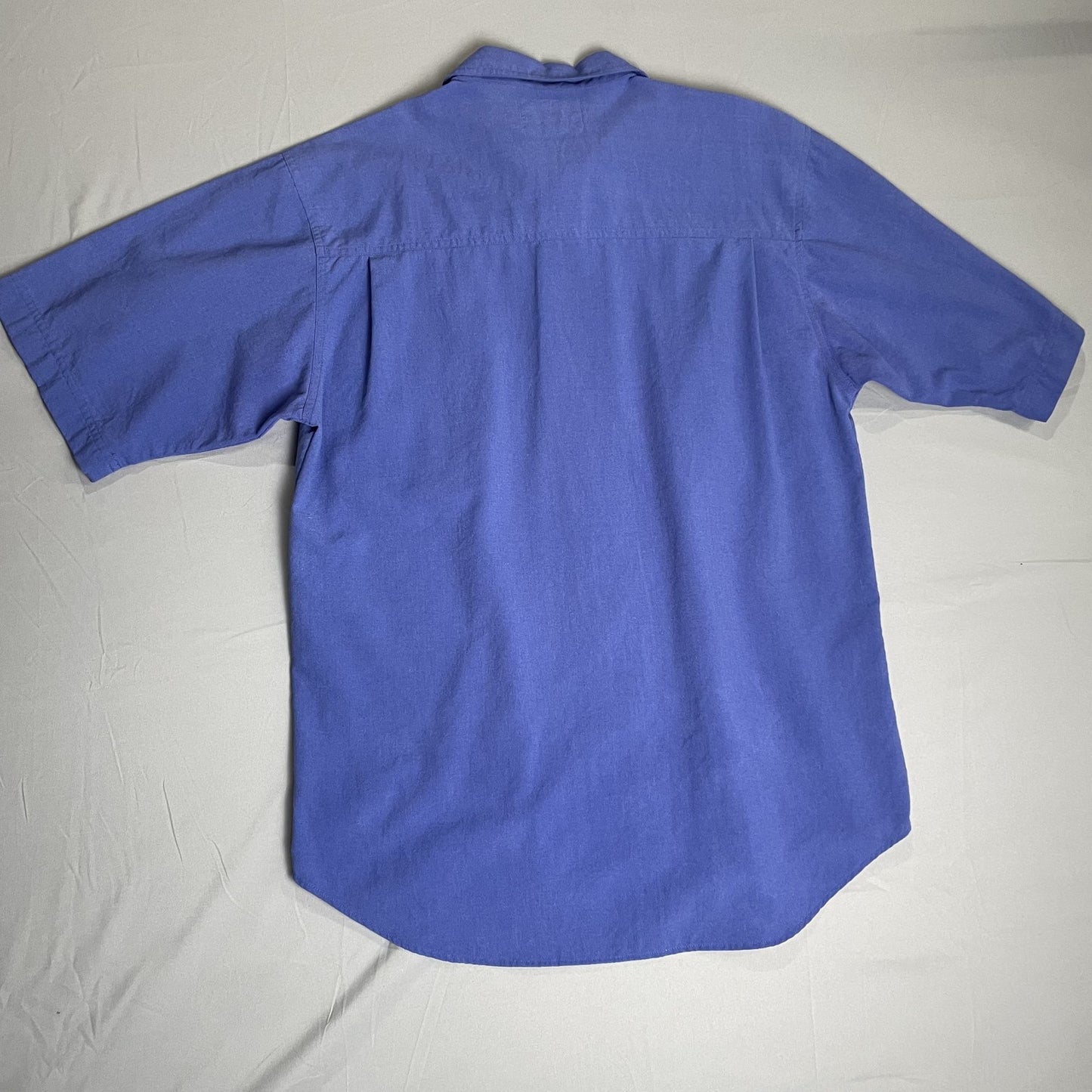 Vintage Bugle Boy Shirt Mens Medium Blue Short Sleeve Button Up Classic 90s