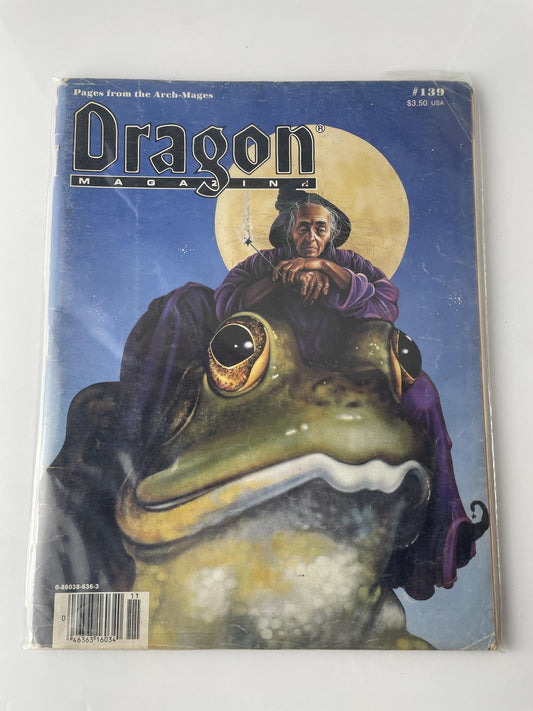 Vintage Dragon Magazine #139 Nov 1988 TSR Dungeons & Dragons AD&D RPG 80s Game