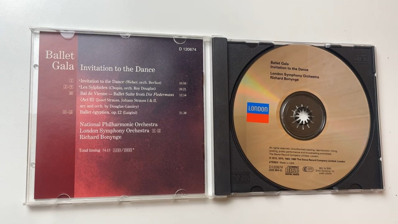 Ballet Gala Invitation to the Dance CD 1985 Classical London D 120674