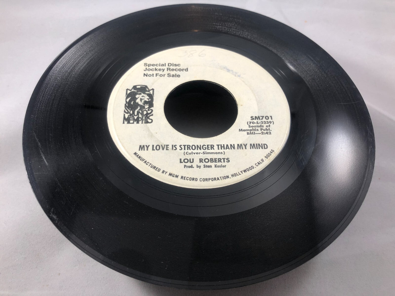 LOU ROBERTS MY LOVE IS STRONGER THAN MY MIND/ COLD HEART WLP PROMO 45 SOUL NM VG